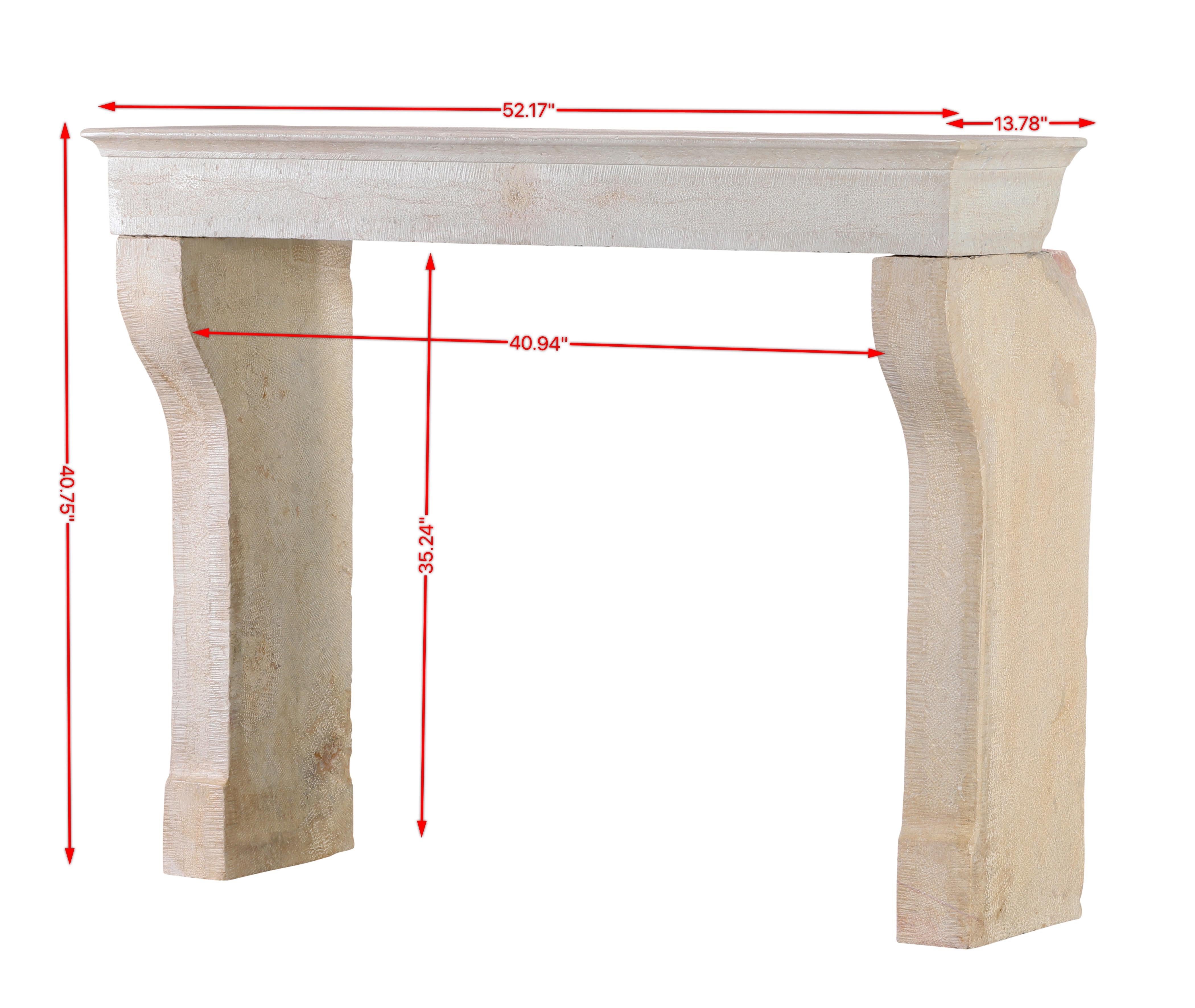 French Slow Living Fine Rustic Limestone Fireplace Mantel For Sale