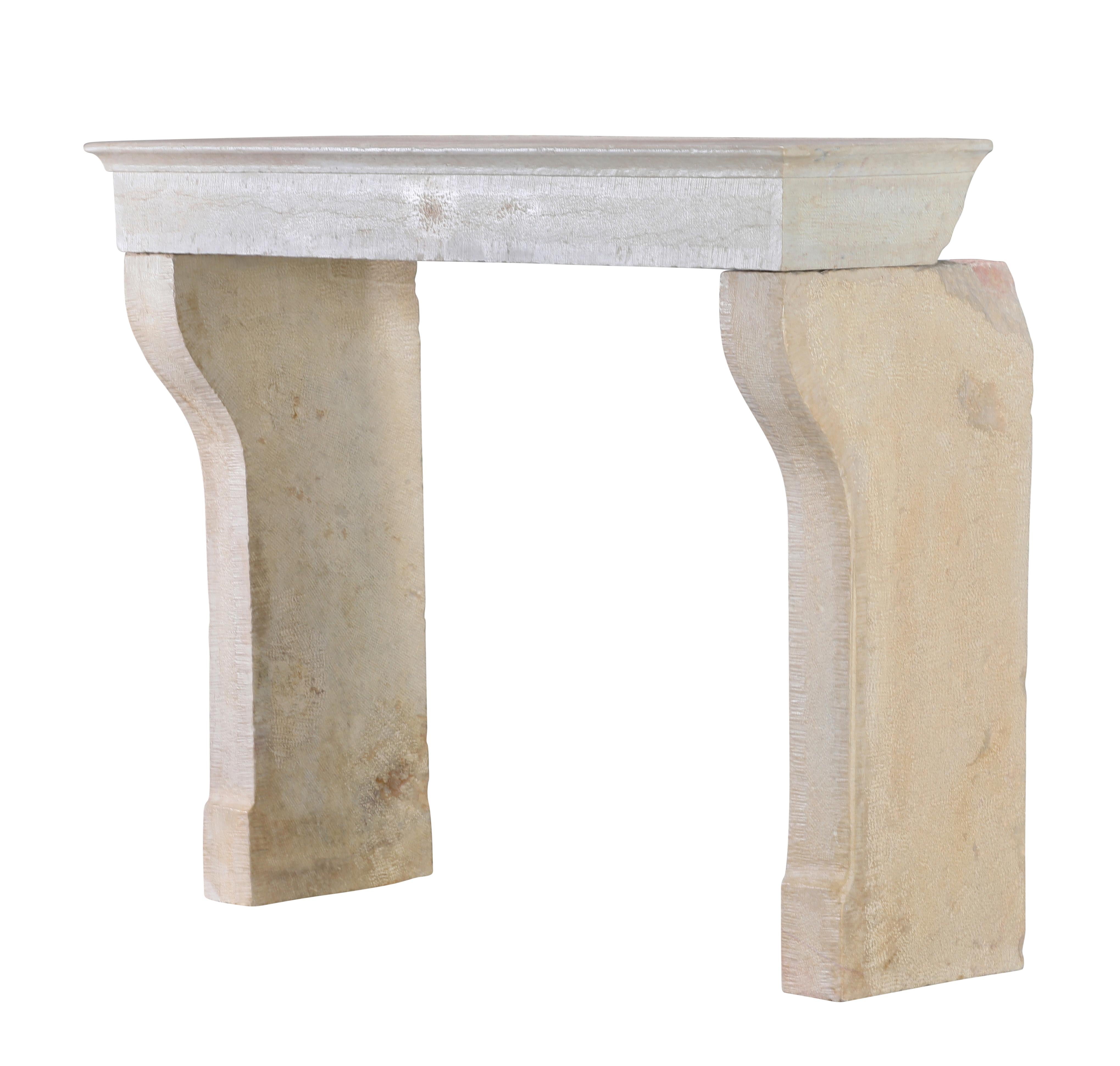 Stone Slow Living Fine Rustic Limestone Fireplace Mantel For Sale