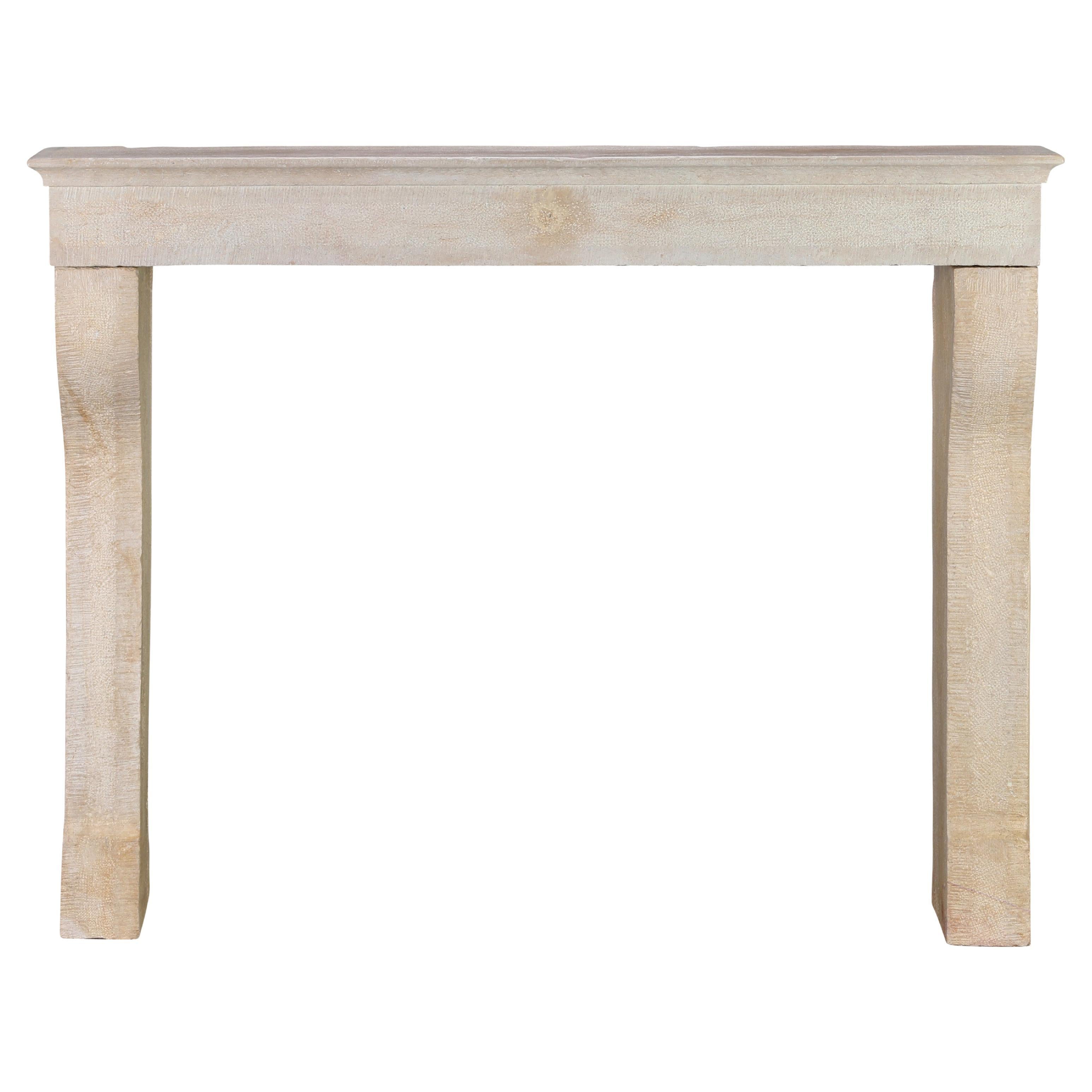 Slow Living Fine Rustic Limestone Fireplace Mantel For Sale