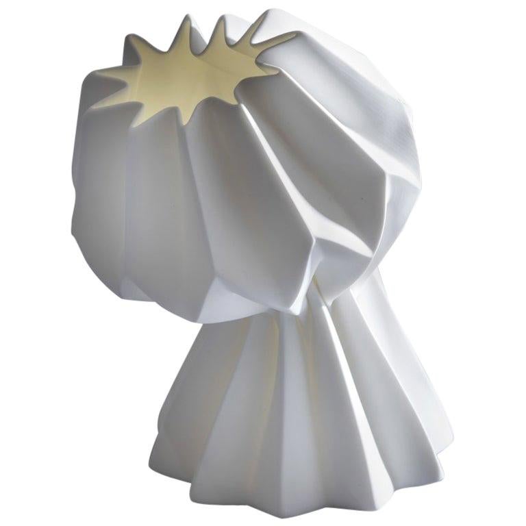 “Slump” Contemporary Origami Ceramic Vase by Studio Morison, Full Slump Type