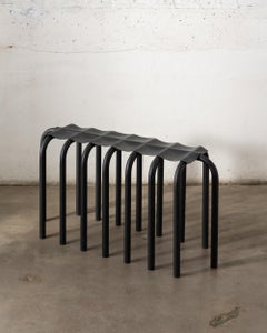 Zusammengesackte Lederbank von Gentner Design