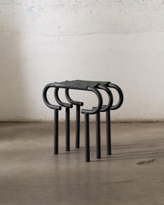 Slumped Leather Stool by Gentner Design