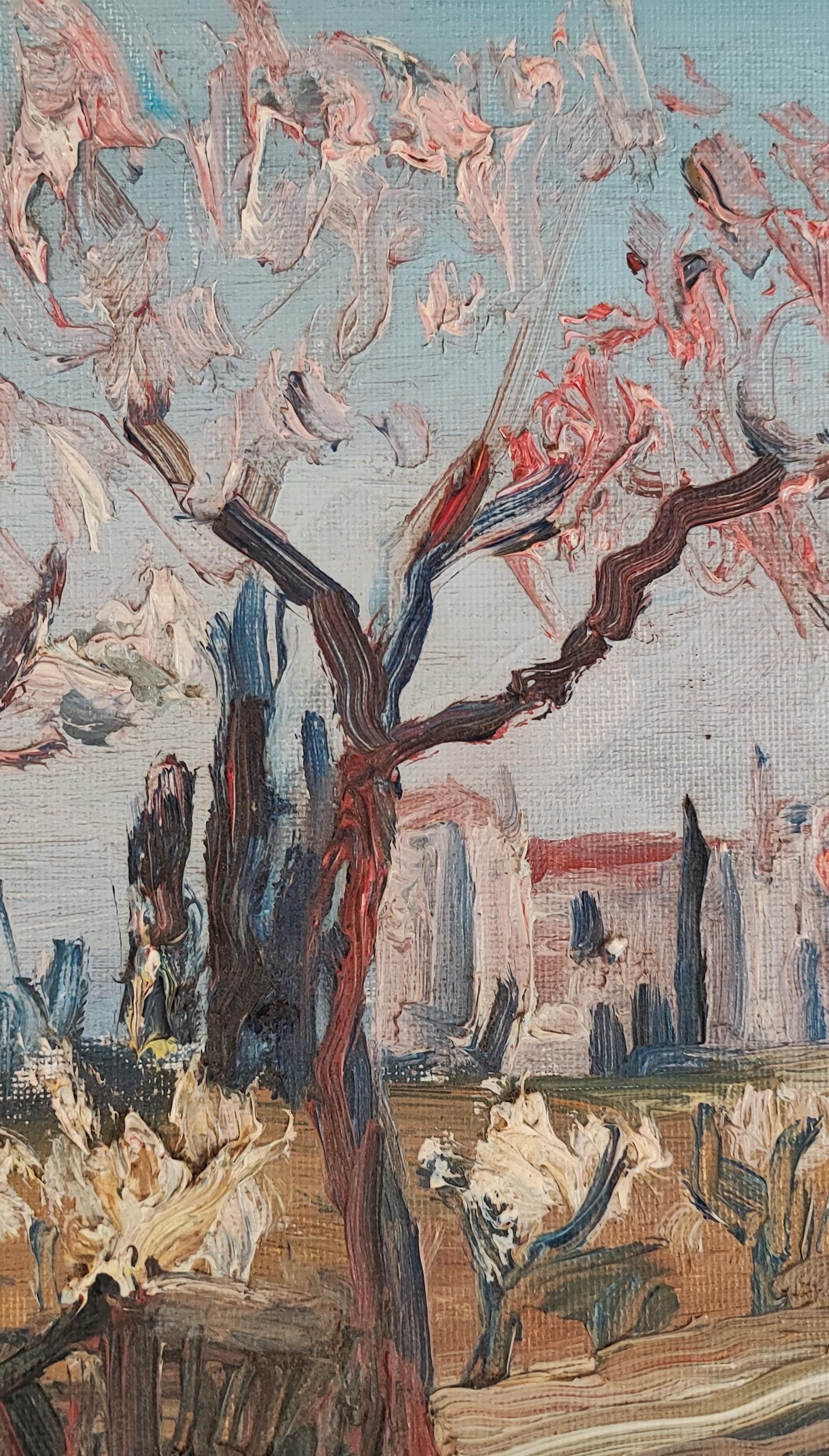 Paesaggio fiorito - Landscape Painting Grigio di S.M.