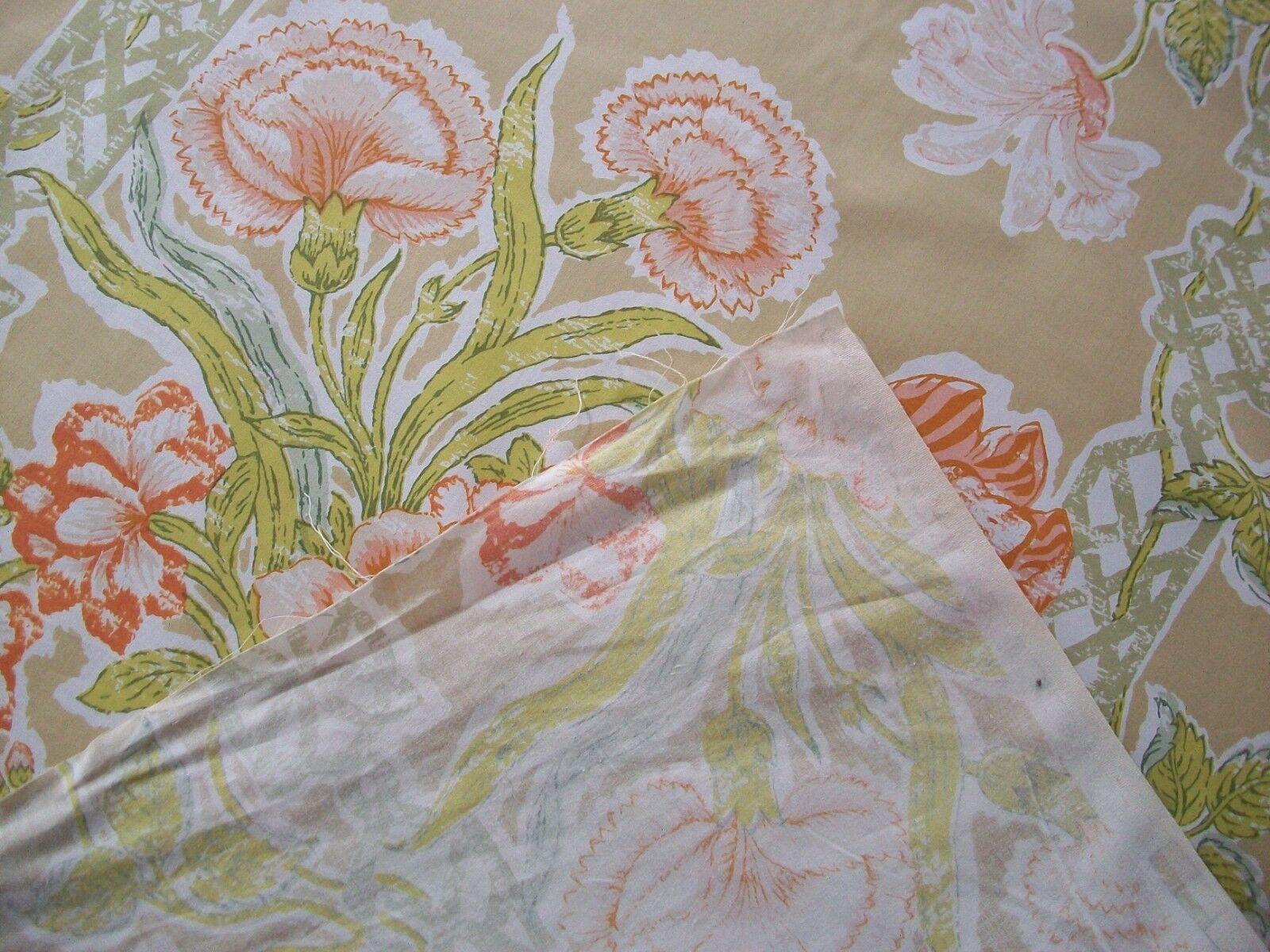 Fatto a mano S.M. Hexter Co., 'Hirado', tessuto stampato a mano di metà secolo, Stati Uniti, circa 1950 in vendita