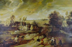 Sands after Rubens - Large 20th Century Oil, Peasants Returning from the Fields