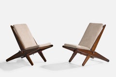 S.M. Wincrantz Möbelindustri, Lounge Chairs, Pine, Fabric, Sweden, 1950s