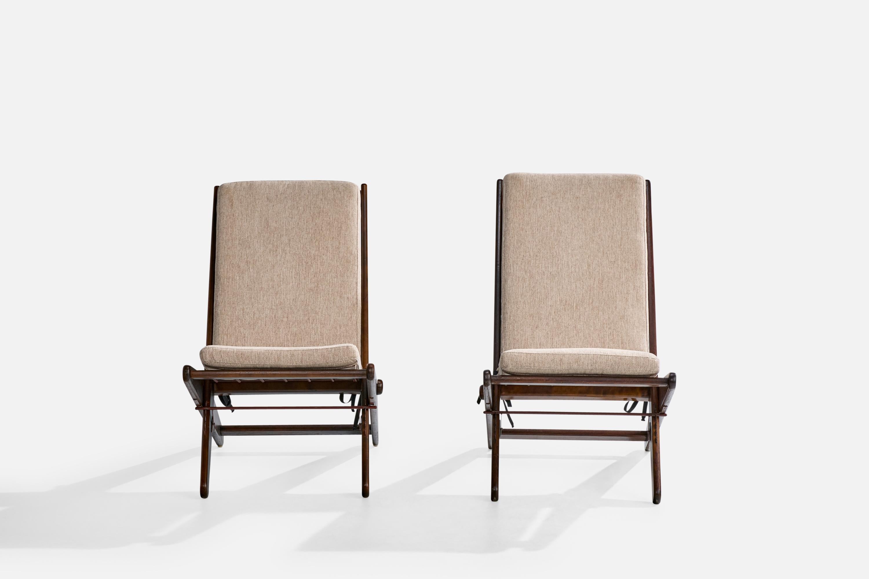 S.I.M. Wincrantz Möbelindustri, Loungestühle, Kiefer, Stoff, Schweden, 1950er Jahre im Angebot 2