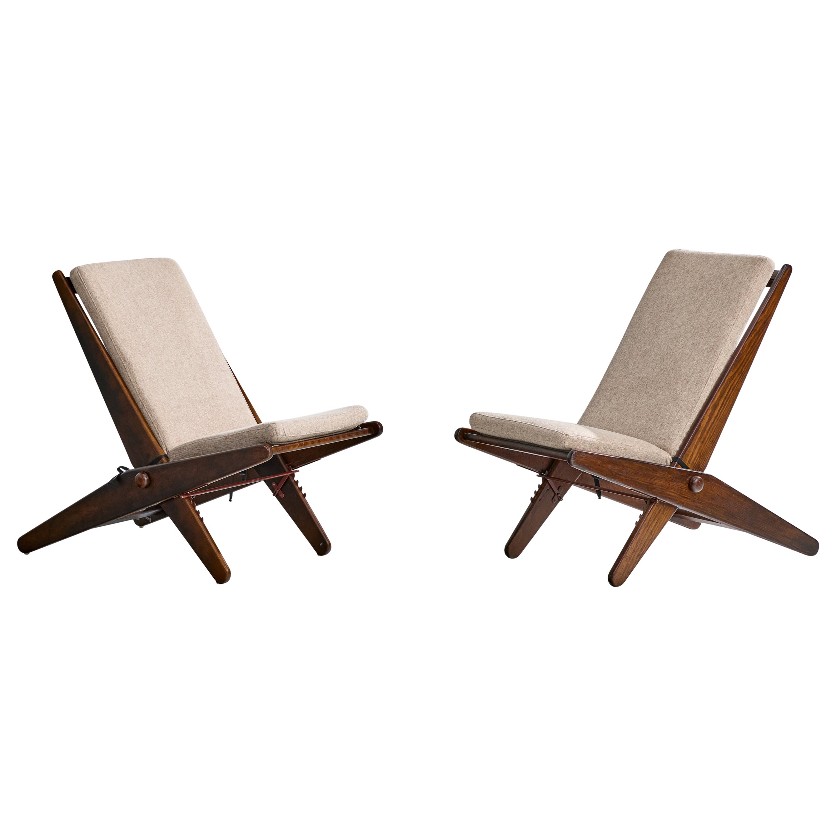 S.I.M. Wincrantz Möbelindustri, Loungestühle, Kiefer, Stoff, Schweden, 1950er Jahre im Angebot