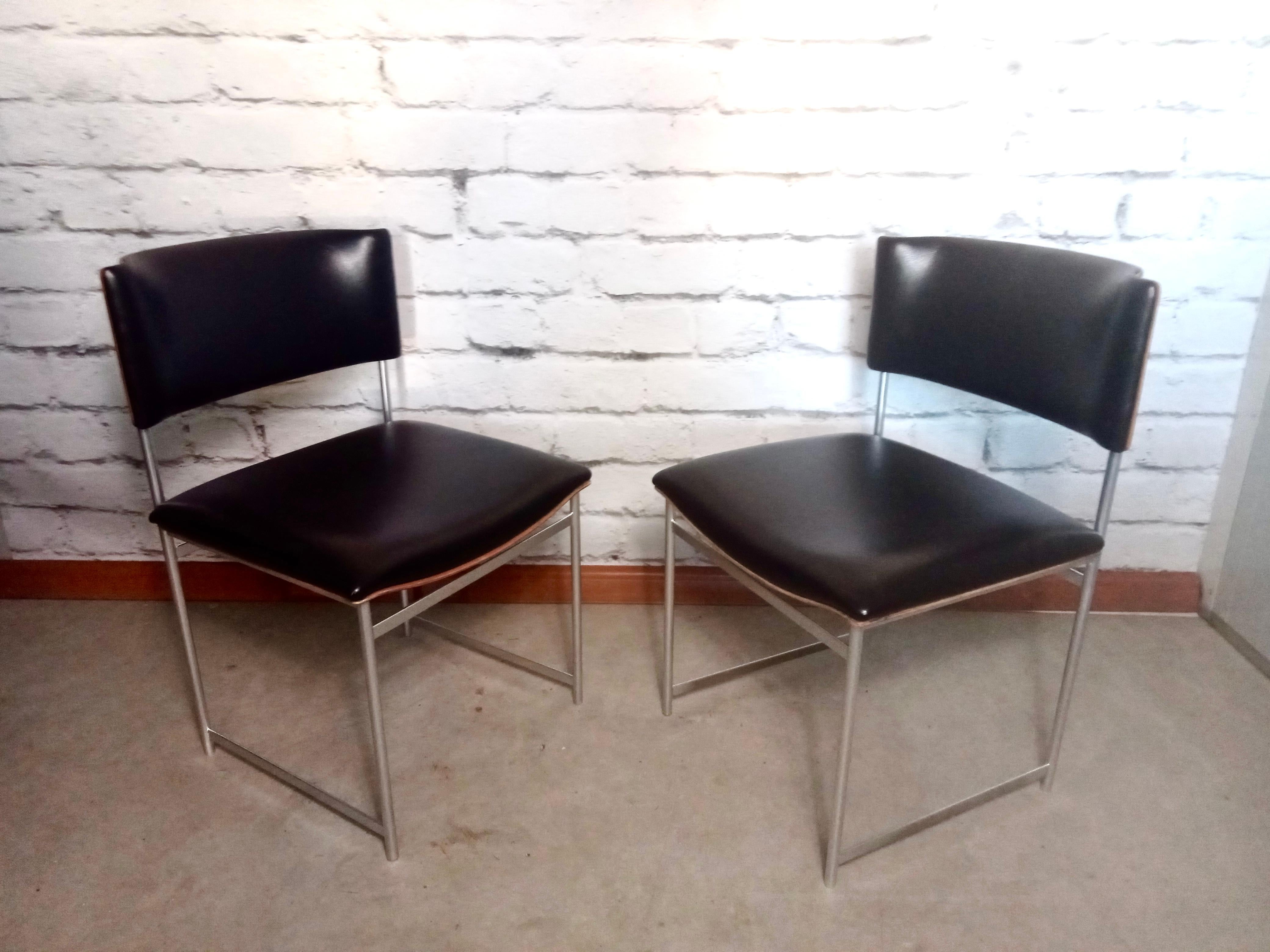 Steel Sm08 Pastoe Chairs by Cees Braakman, 1950’s