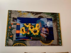 Vintage Multi Color Wall Hanging, Israeli Artist Smadar Livne