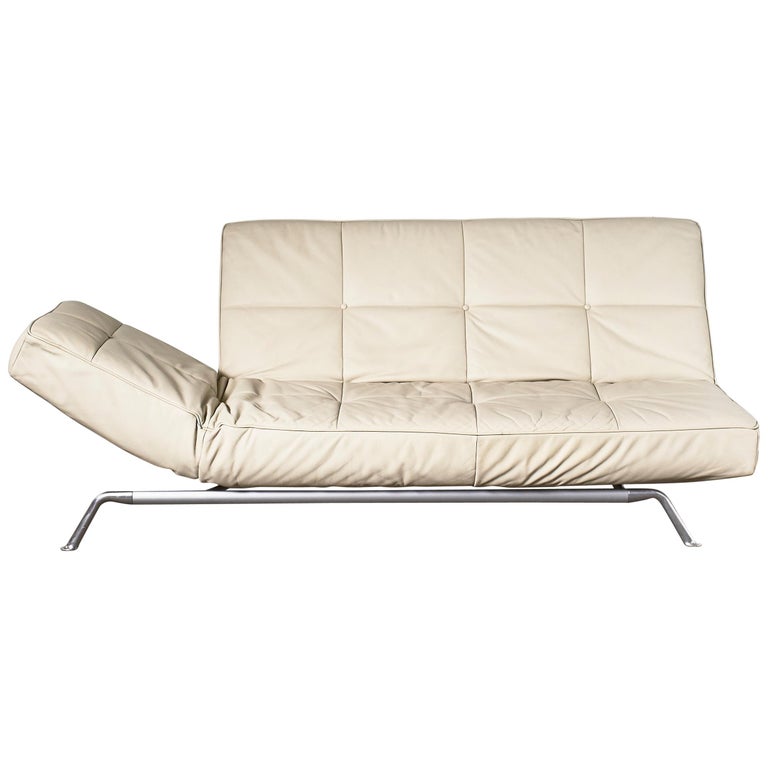 Smala by Ligne Roset Adjustable Daybed Sofa in Beige Leather with Pillow at  1stDibs | ligne roset daybed, ligne roset sofa smala, ligne roset sofa bed