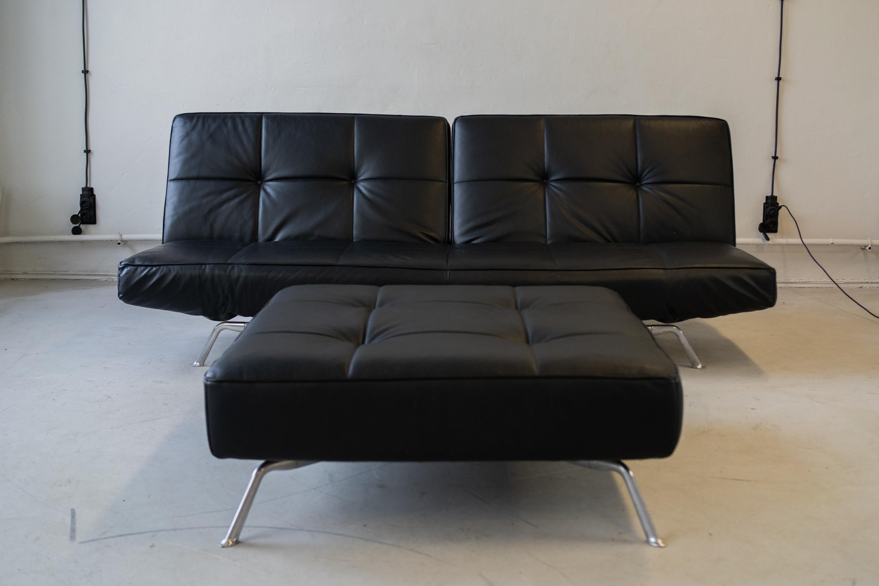 Mid-Century Modern Smala sofa with pouf by Pascal Mourgue,  for Ligne Roset For Sale