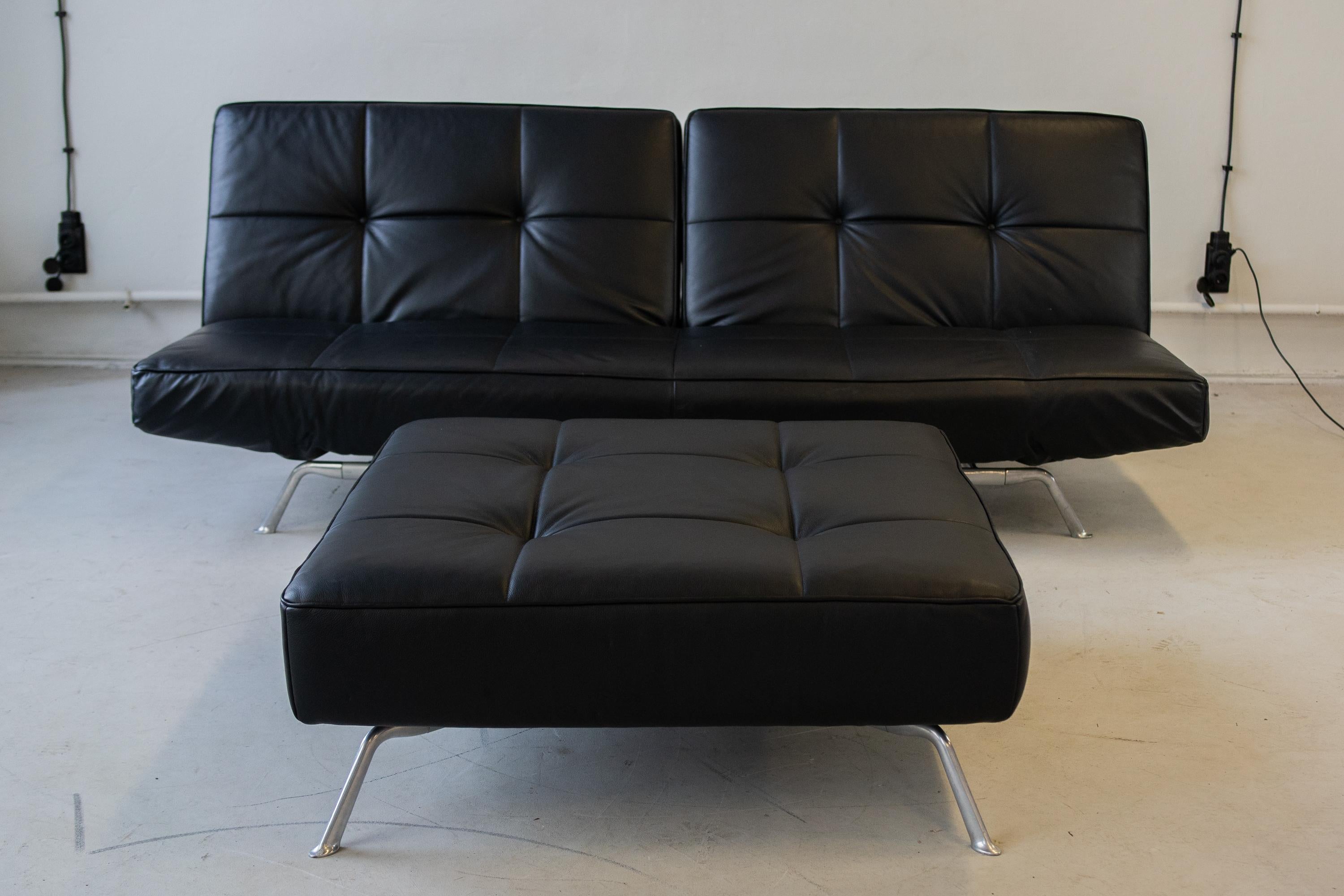French Smala sofa with pouf by Pascal Mourgue,  for Ligne Roset For Sale