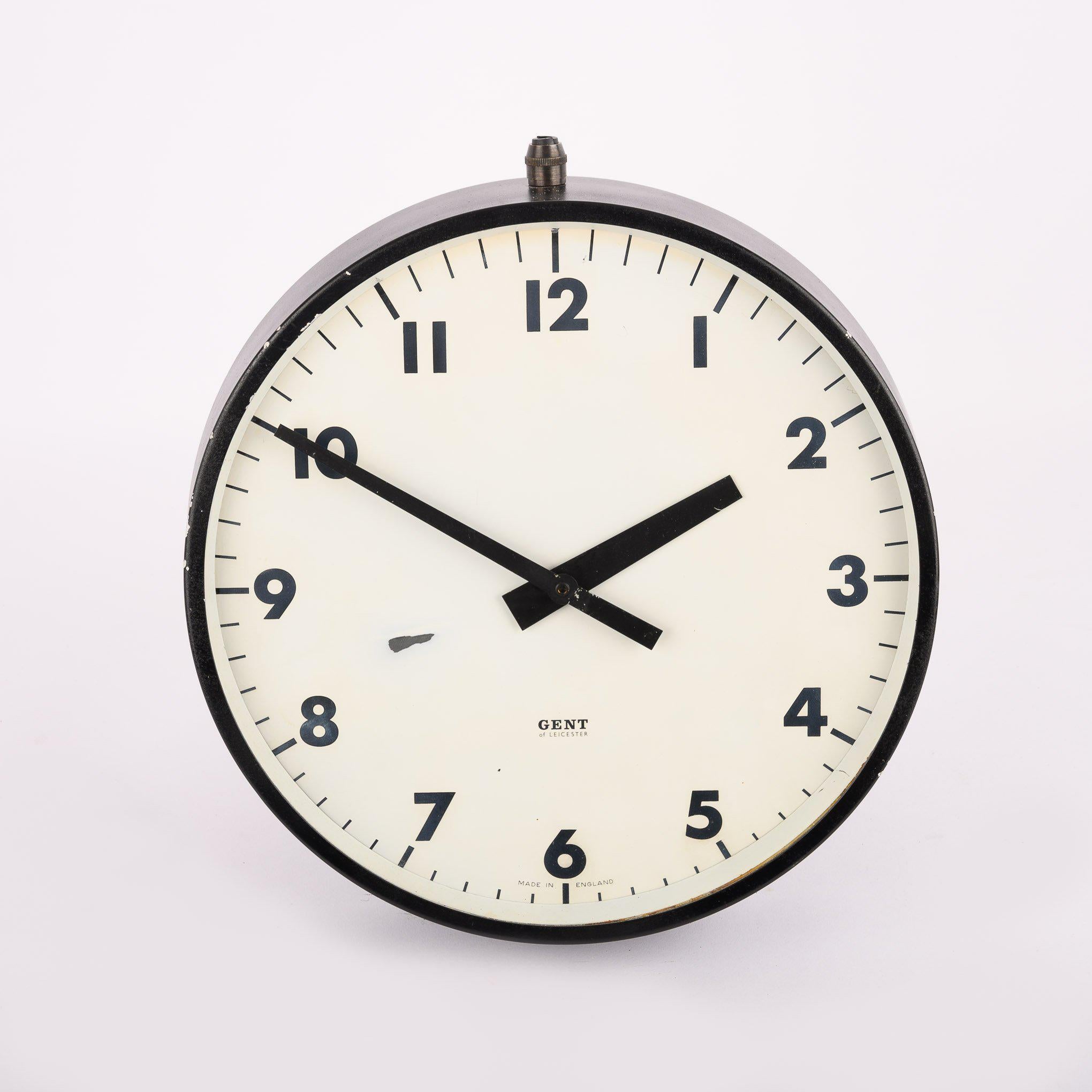 Metal Small Industrial Factory Wall Clock by Gent of Leicester