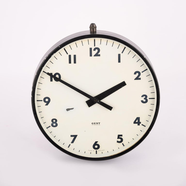 Small Industrial Factory Wall Clock by Gent of Leicester at 1stDibs