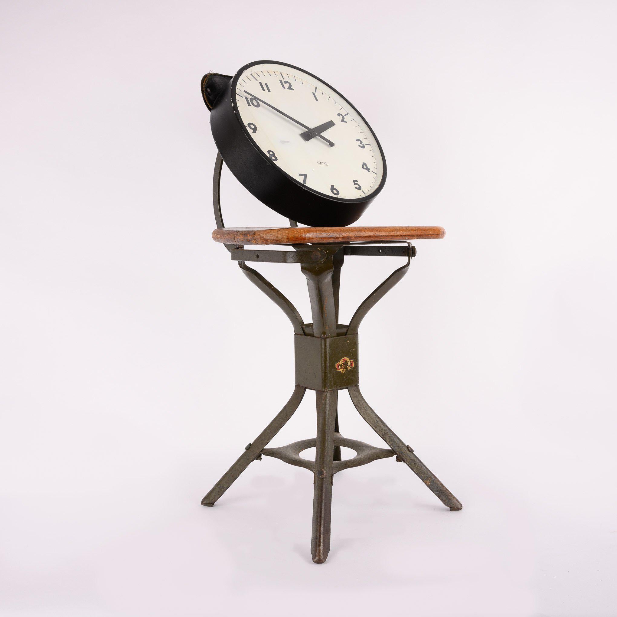 Small Industrial Factory Wall Clock by Gent of Leicester 1