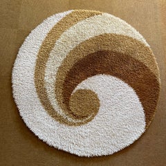 Small Pop Art Psychedelic 1970s High Pile Rug by Reichel Rugs, Germany