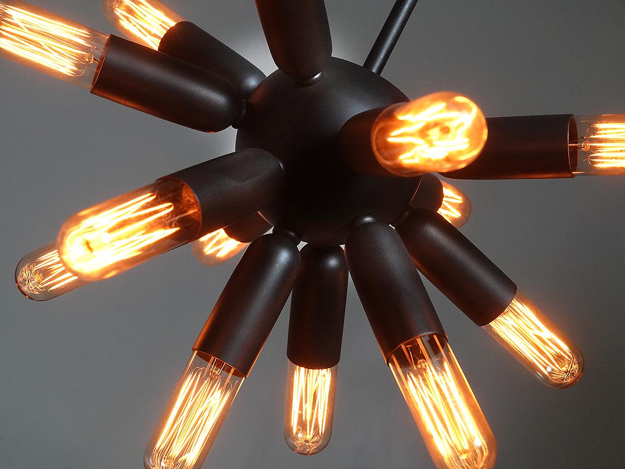 Mid-Century Modern Small 13 Bulb Starburst Chandelier For Sale