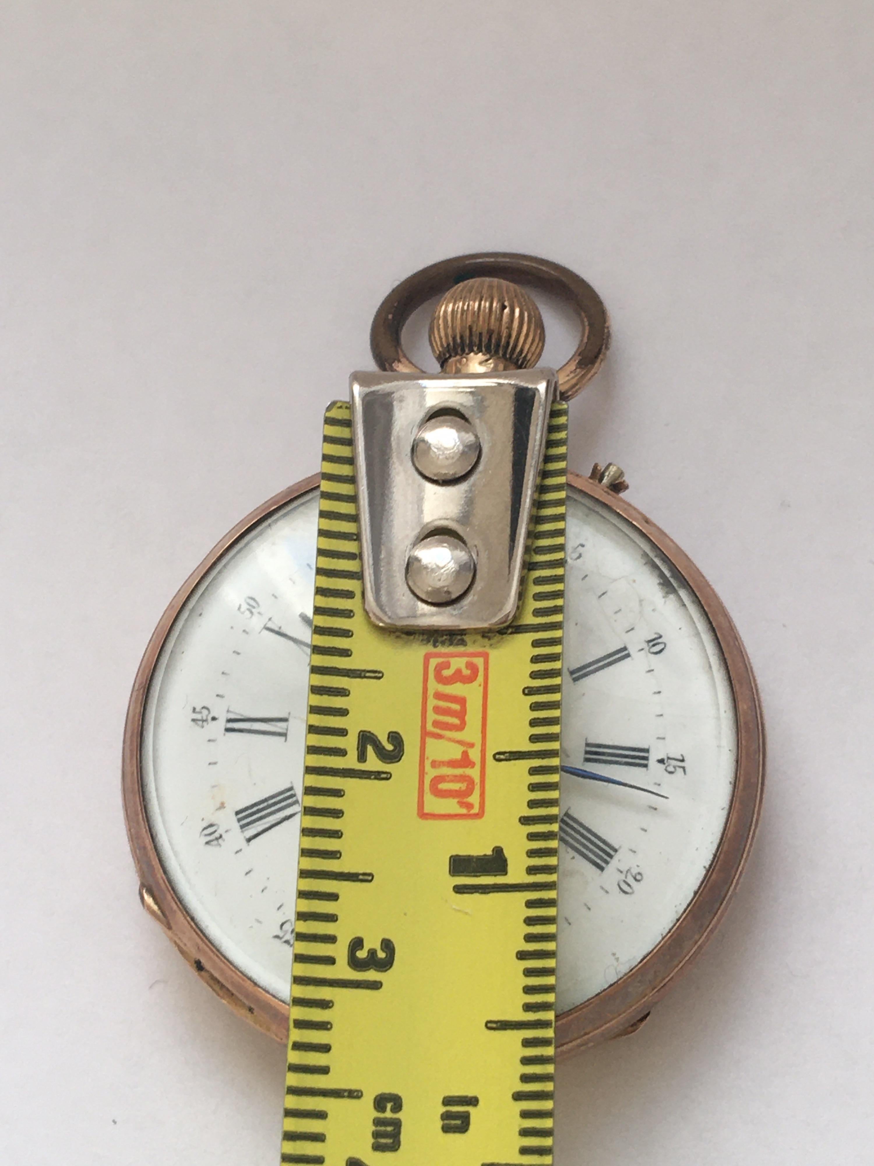 Small 14 Karat Gold Antique Ladies Pocket Watch For Sale 6