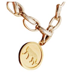 Colgante Pequeño Tigre del Zodiaco Chino de Oro Amarillo de 14 KT