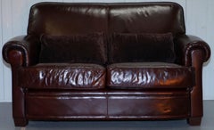 Small Wide All Leather Tetrad Motrose Two-Seat Sofa Feather