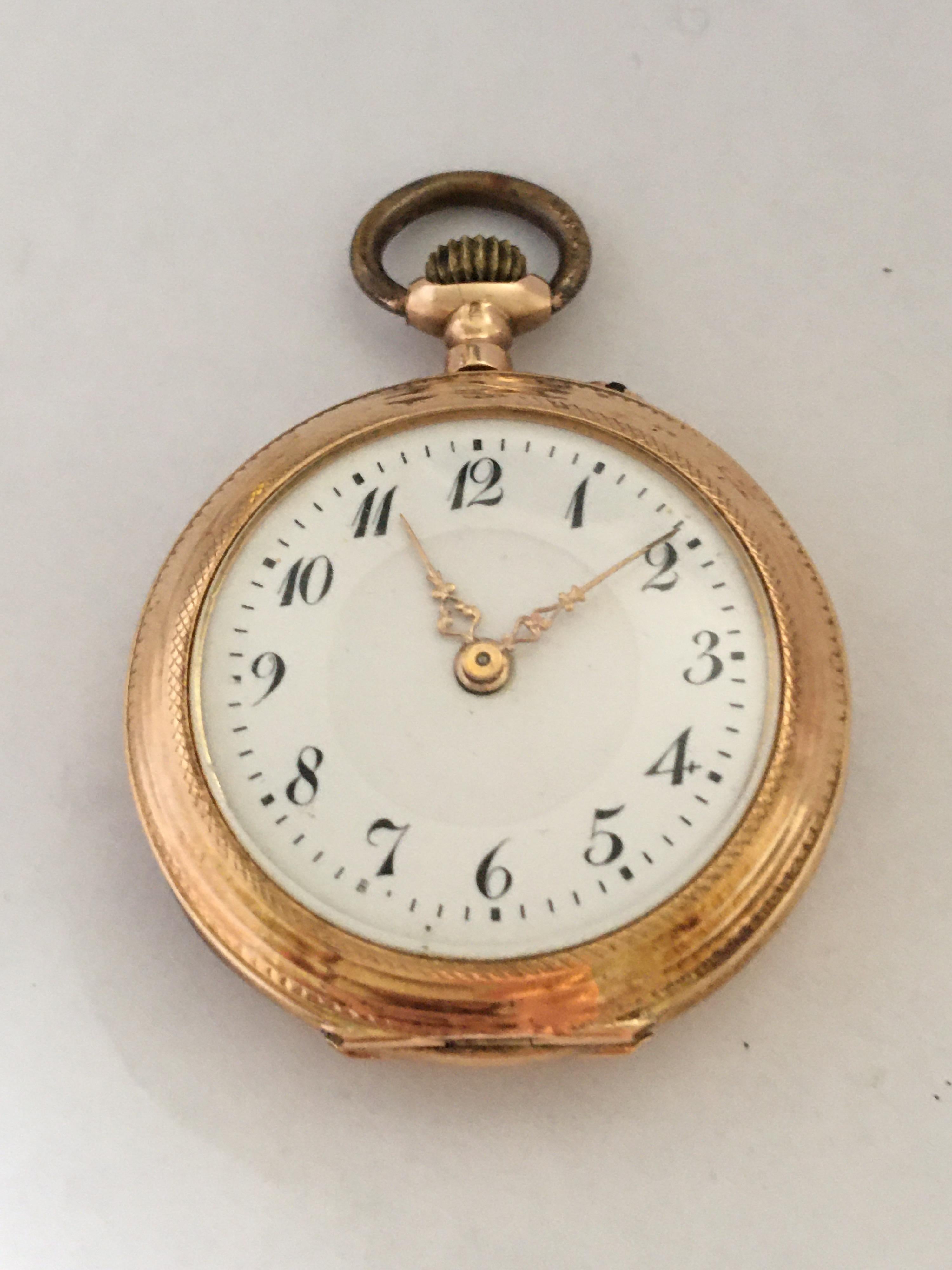 Small 14 Karat Gold Antique Fob / Pocket Watch 5