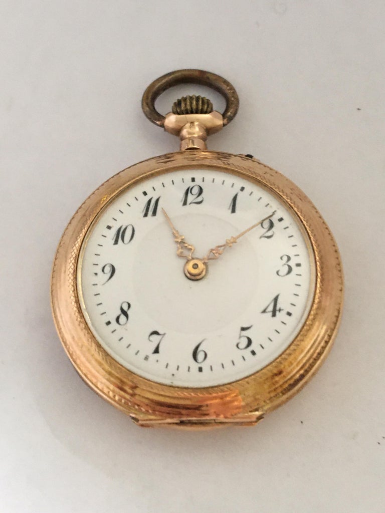 Small 14 Karat Gold Antique Fob / Pocket Watch at 1stDibs