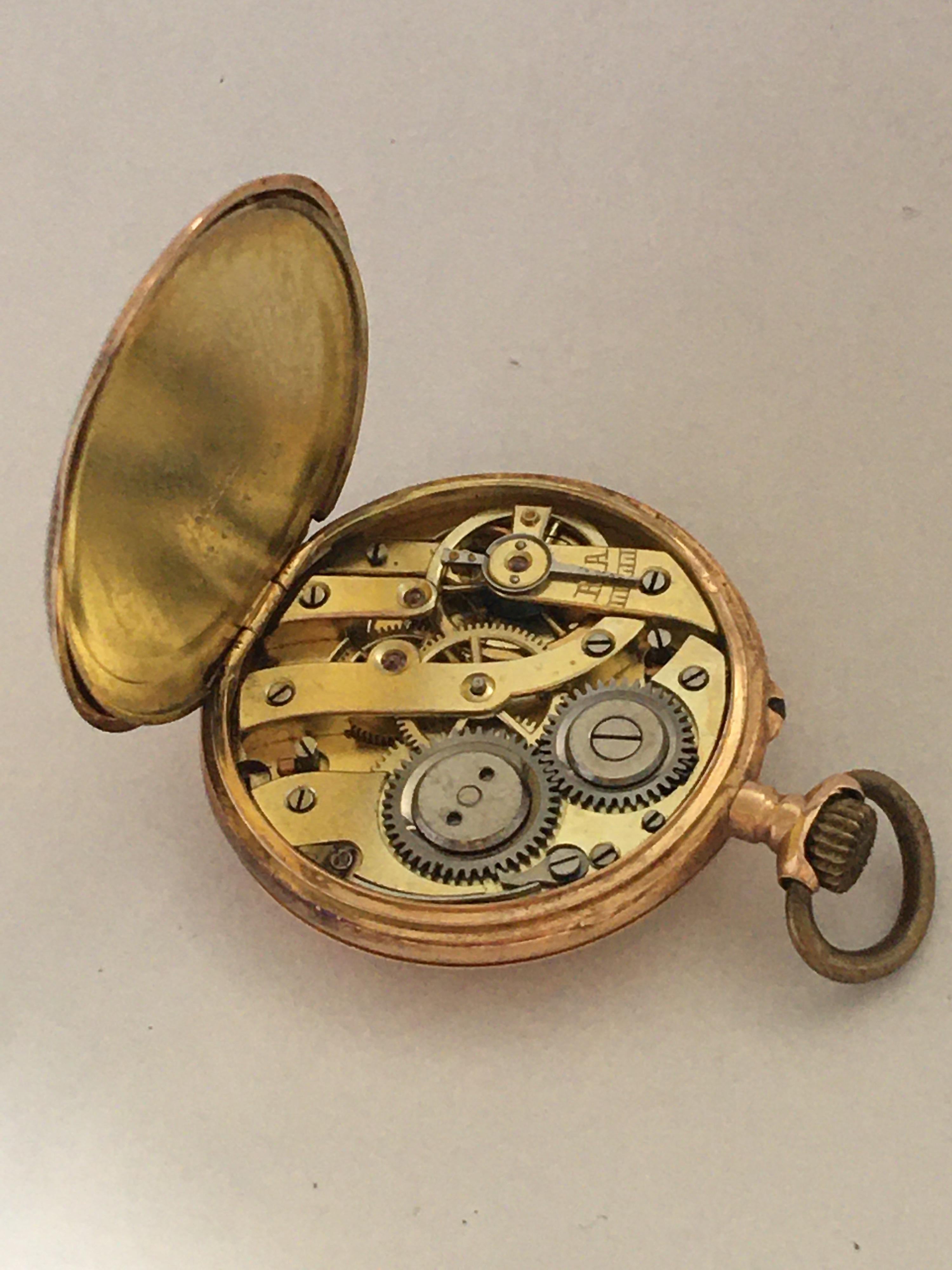 Small 14 Karat Gold Antique Fob / Pocket Watch In Good Condition In Carlisle, GB