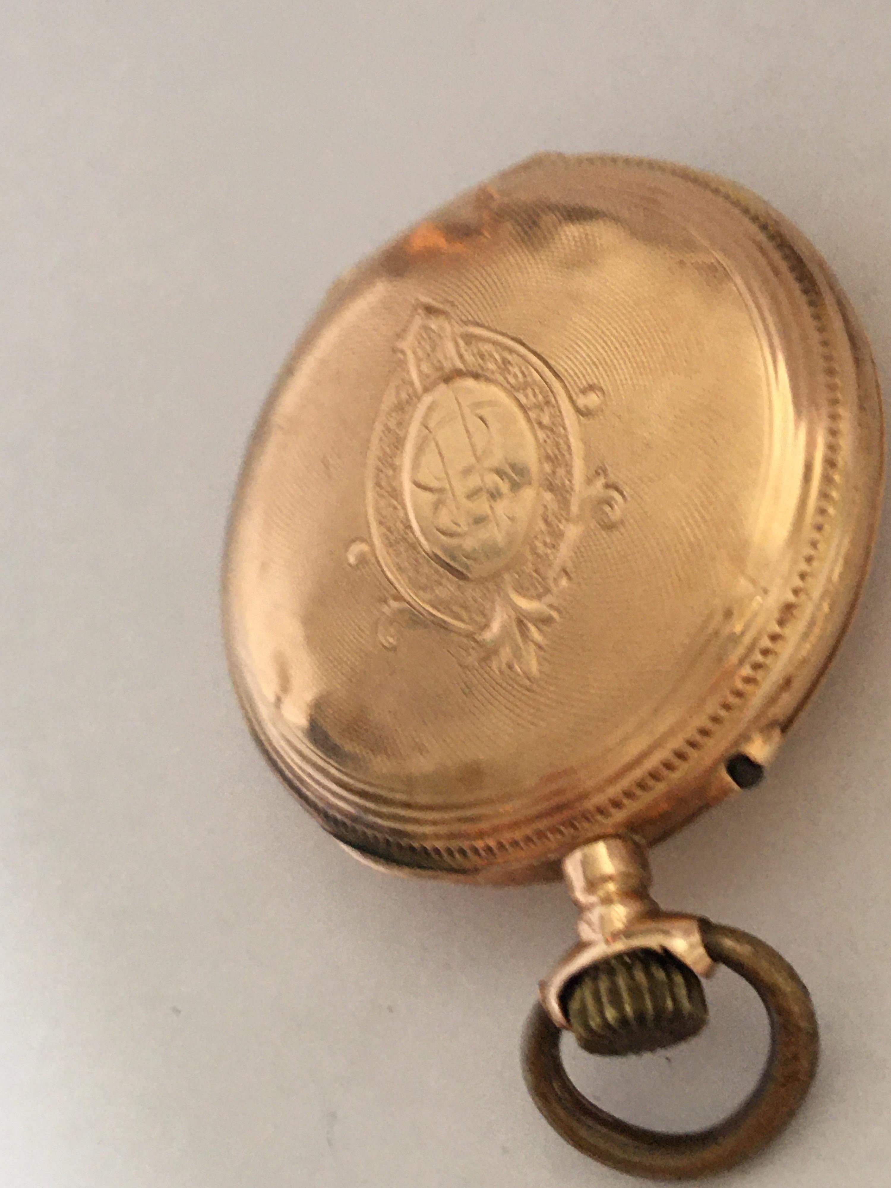 Small 14 Karat Gold Antique Fob / Pocket Watch 4