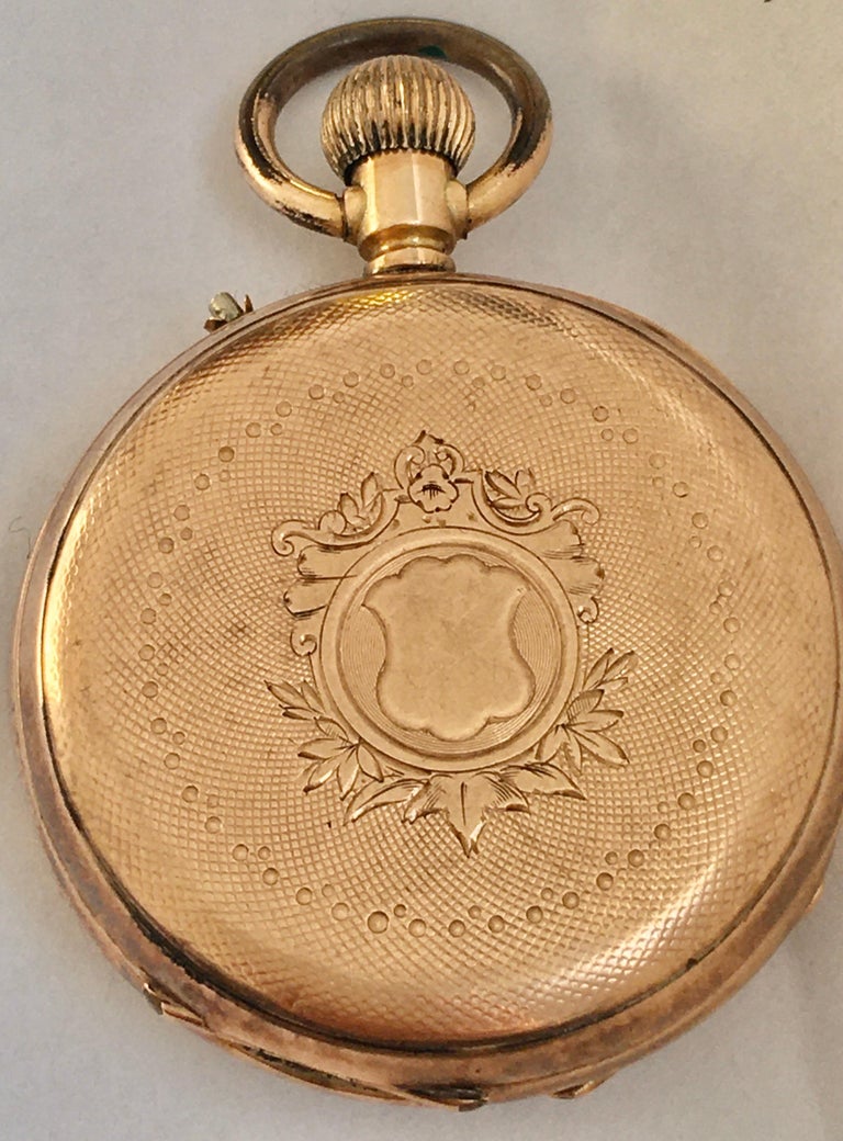 Small 14 Karat Gold Antique Pocket Watch For Sale at 1stDibs