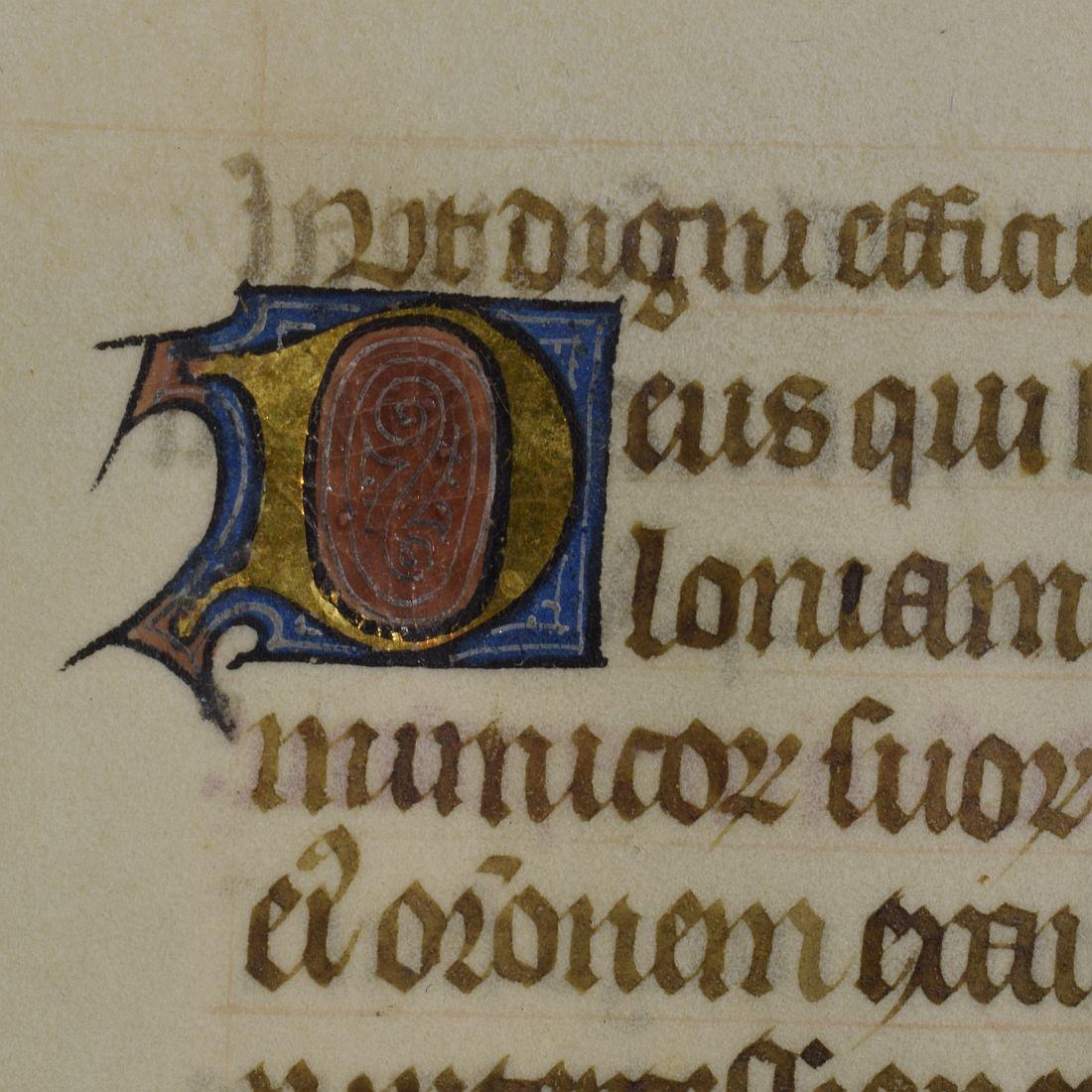 Beleuchtete Vellum-Bücherseite aus dem 15. Jahrhundert, Handschrift (Französisch) im Angebot