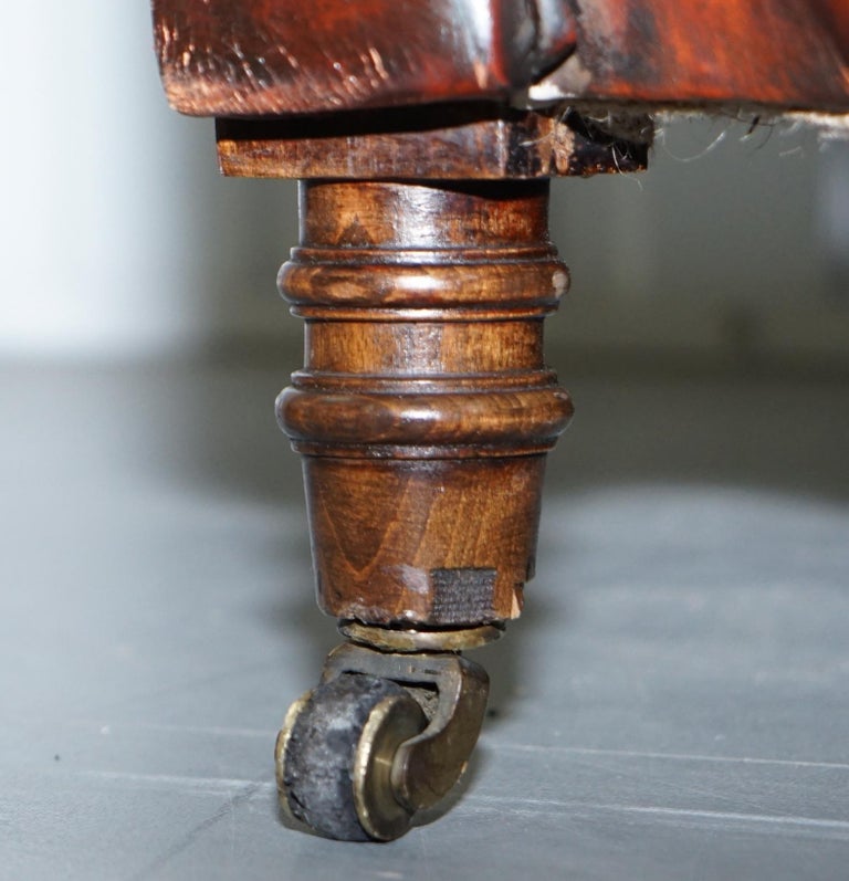 Small Restored Chesterfield Victorian Whisky Brown Leather ...