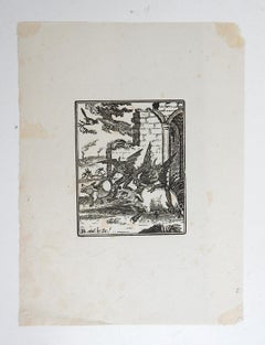 Small 1790 John Bewick Proverbs Exemplified Woodcut Print
