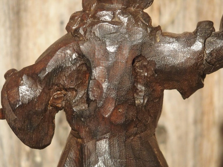 Small 17th Century Carved Oak Statue from France For Sale at 1stDibs