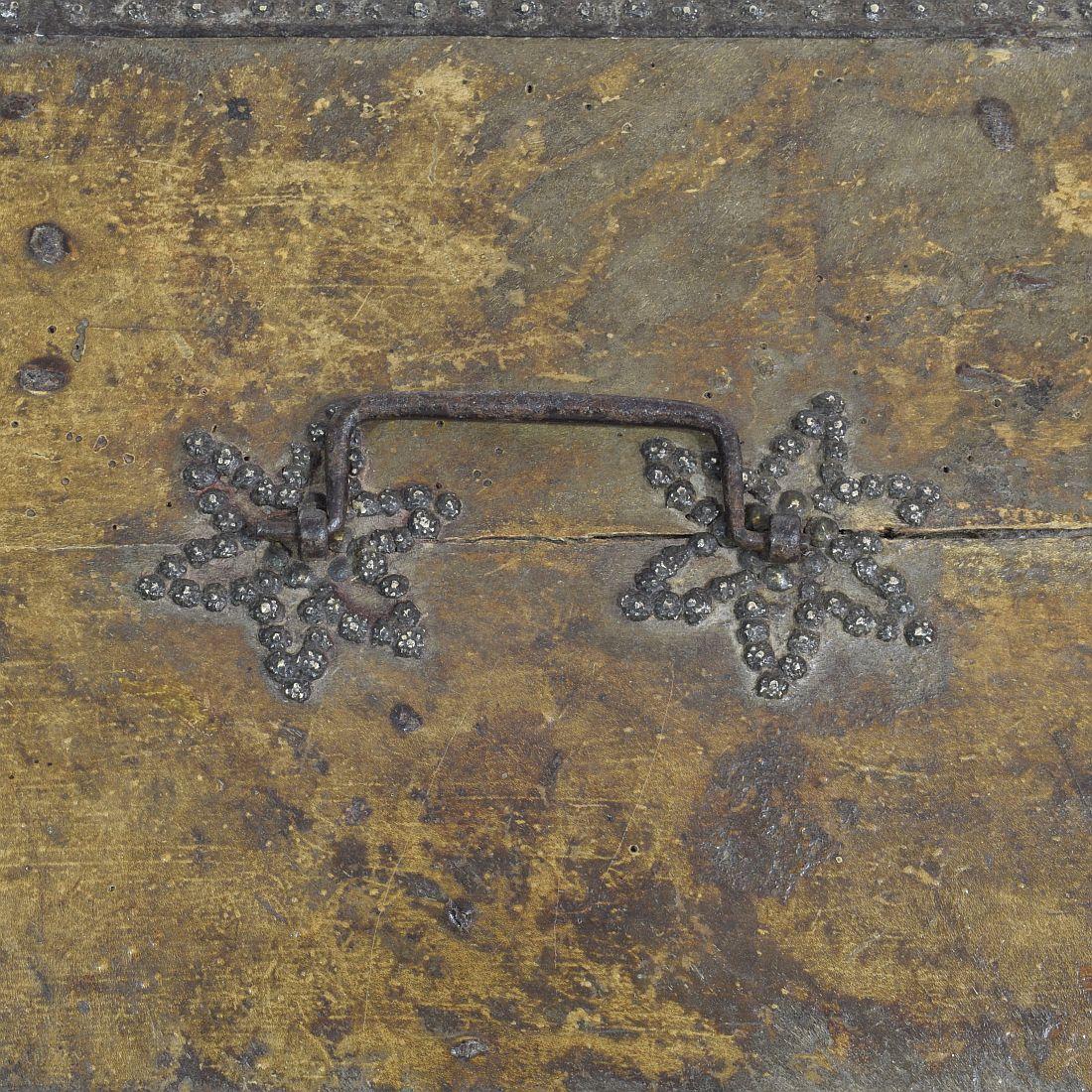 Small 17th Century, French Coffer or Box in Leather 6