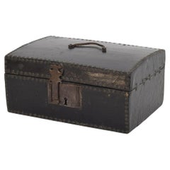 Small 17th Century, French Coffer or Box in Leather