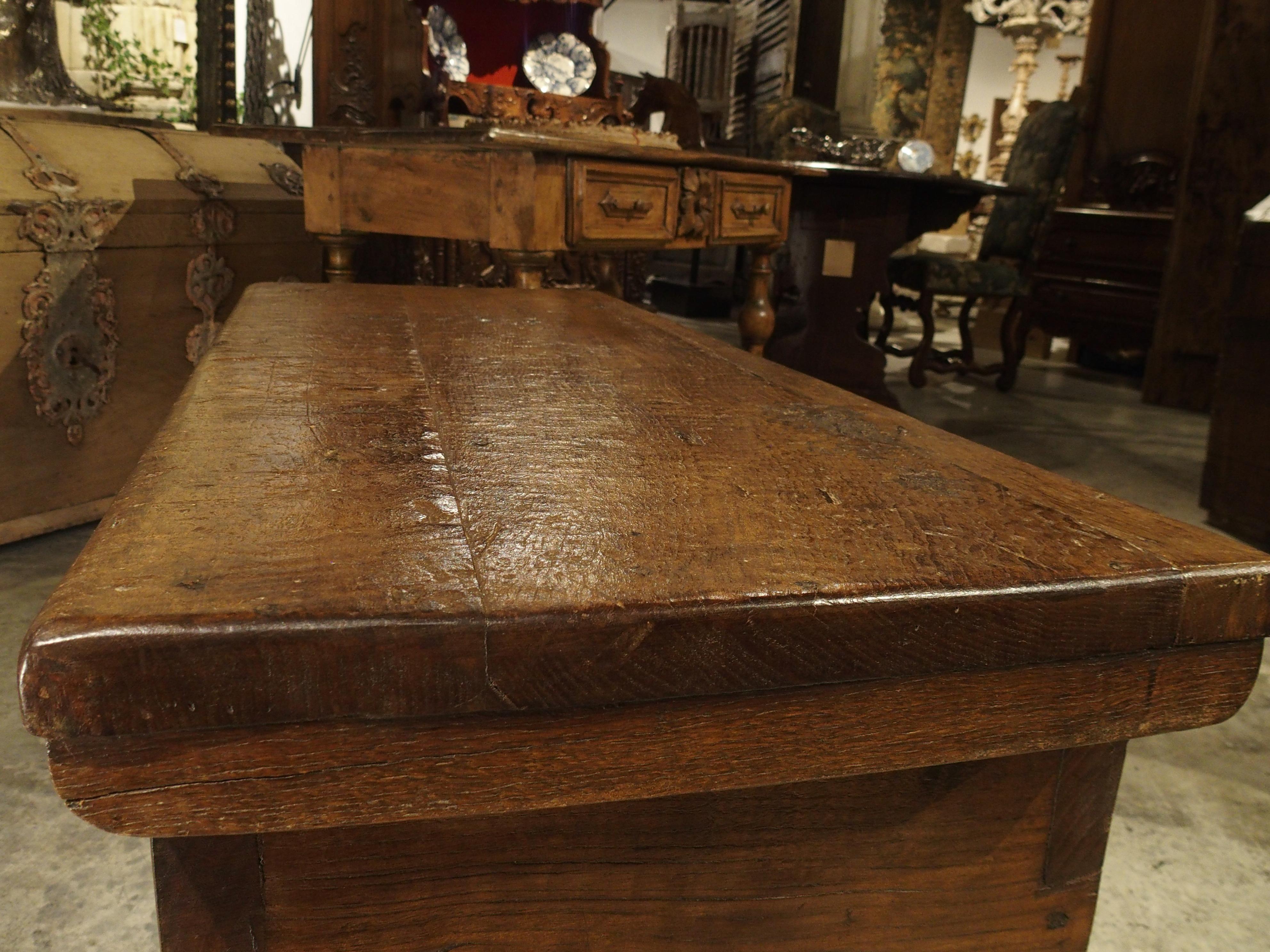 Small 17th Century French Gothic Trunk in Carved Oak 3
