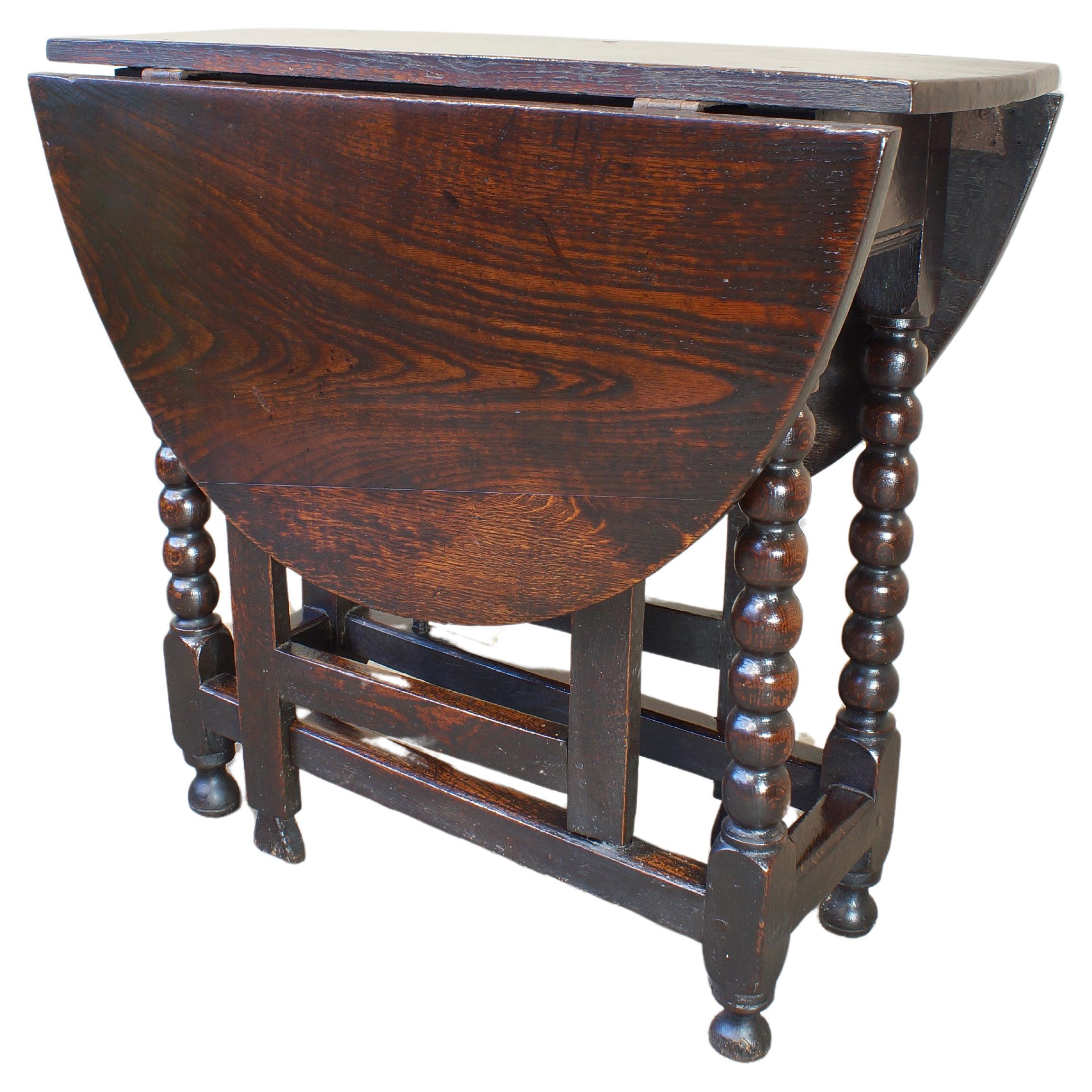 Small 17th Century Oak Gateleg Table. For Sale