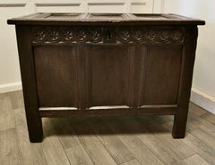 Small 17th century Panelled Cottage Size Oak Coffer