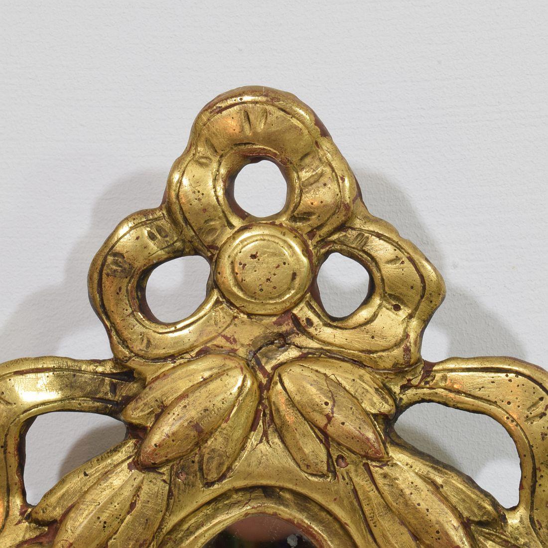 Small 18/19th Century French Giltwood Louis XVI Style Mirror For Sale 5