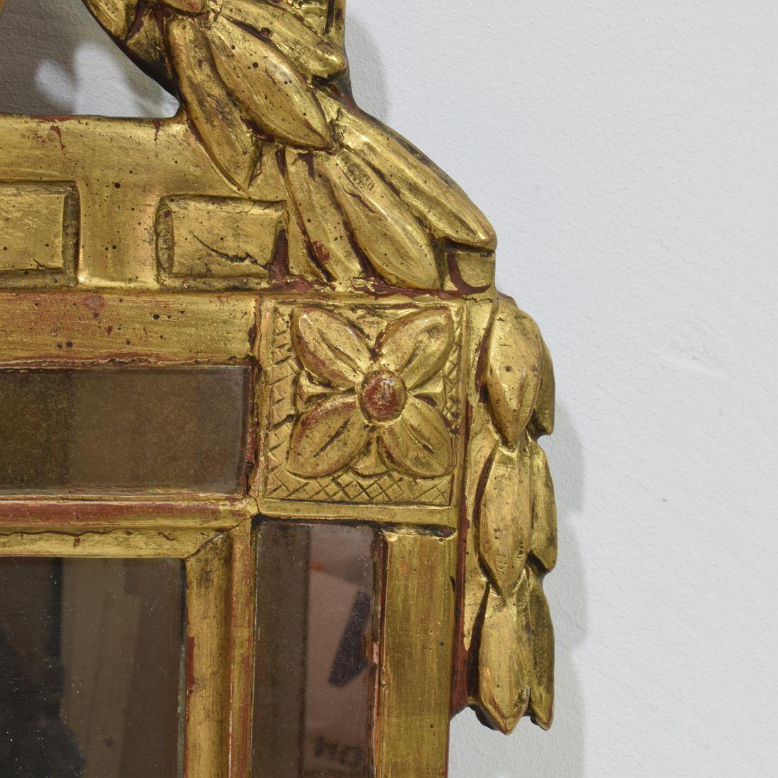 Small 18/19th Century French Giltwood Louis XVI Style Mirror For Sale 7