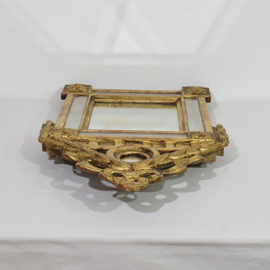 Small 18/19th Century French Giltwood Louis XVI Style Mirror For Sale 11