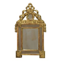 Small 18/19th Century French Giltwood Louis XVI Style Mirror