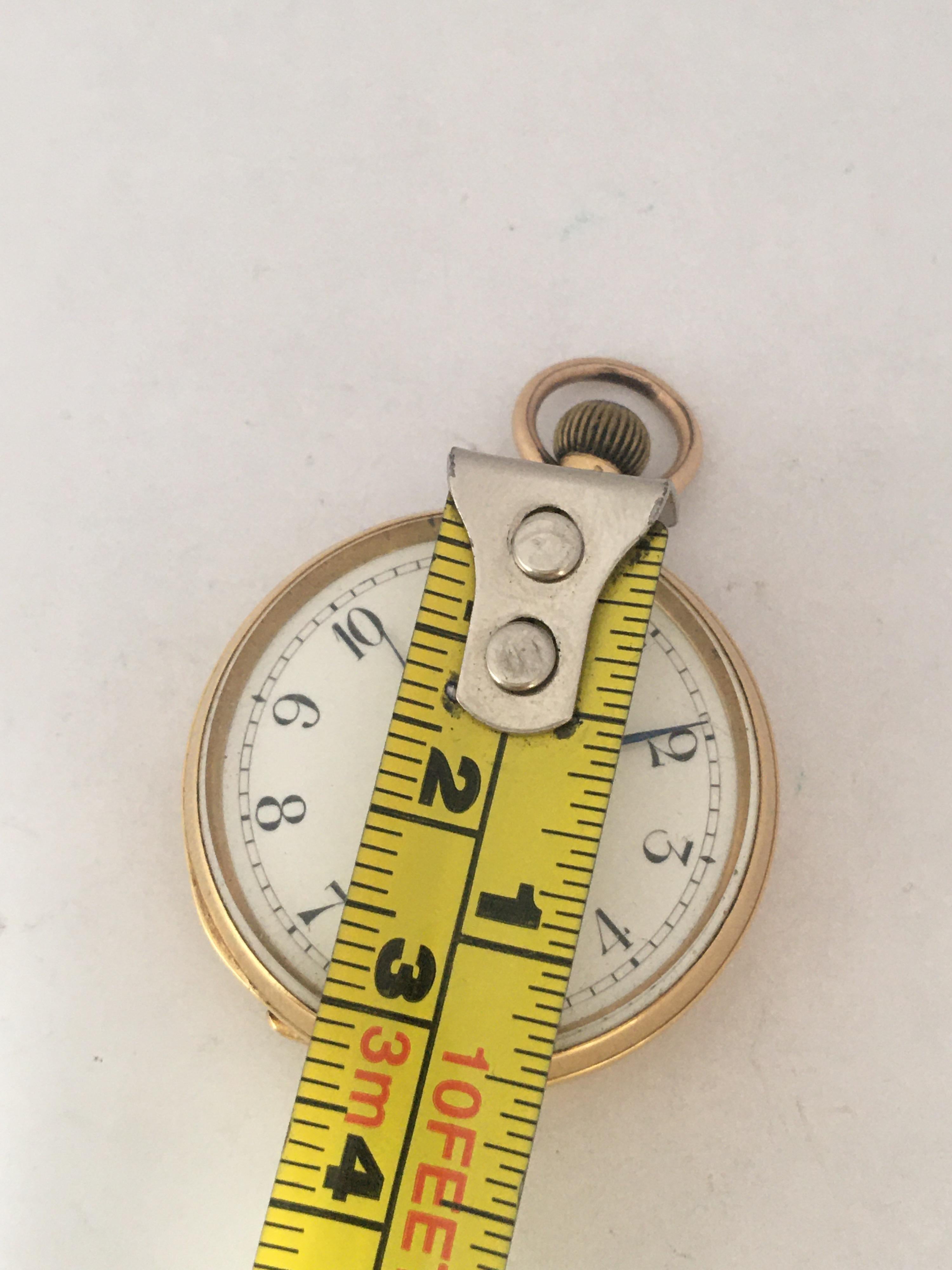 Small 18 Karat Gold Antique Hand Winding 'Keyless' Pocket Watch For Sale 7