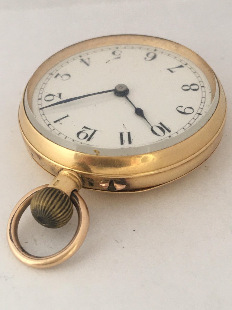 Small 18 Karat Gold Antique Hand Winding 'Keyless' Pocket Watch