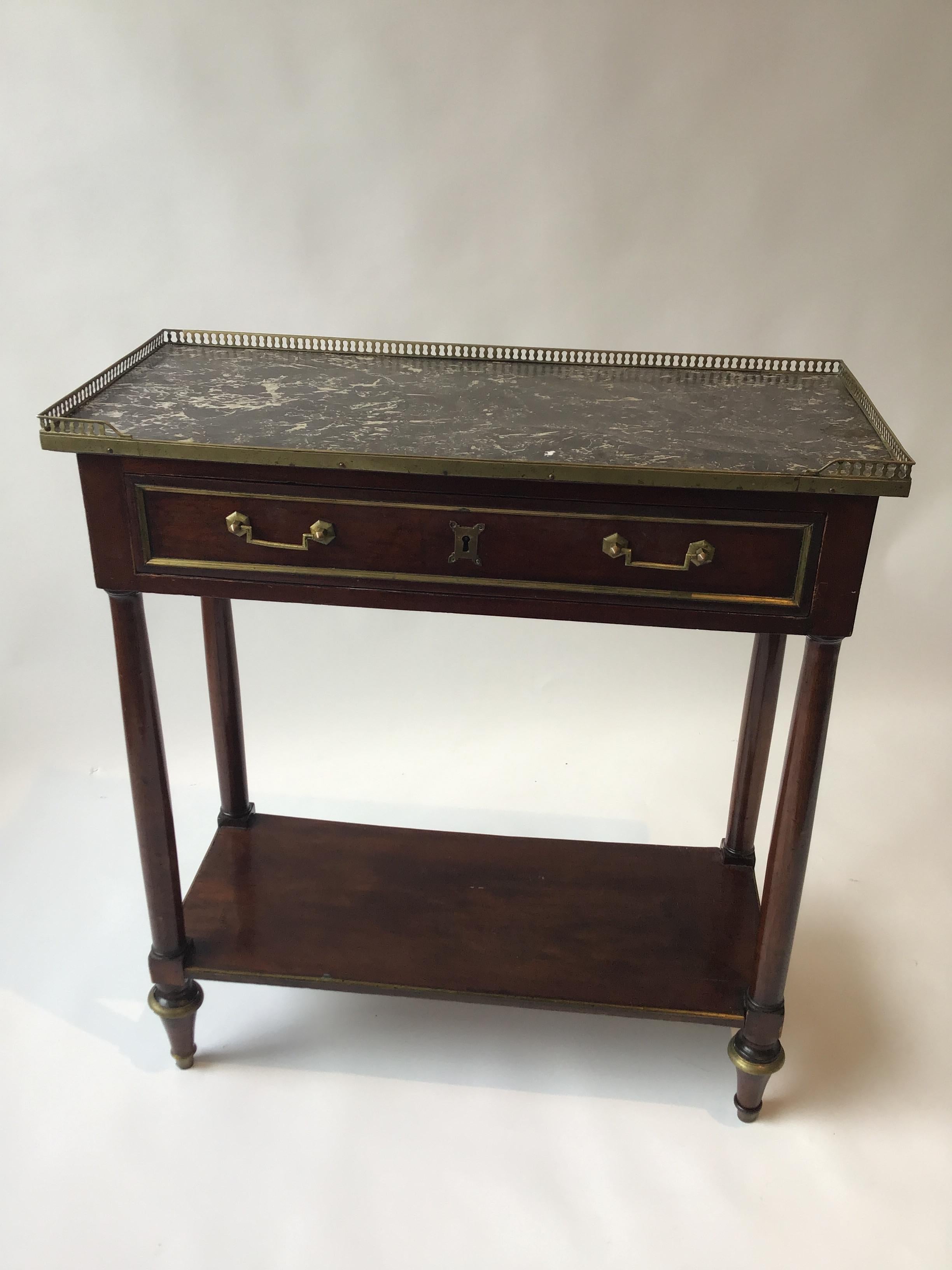 Small 1880s French Regency Marble Top Console In Good Condition In Tarrytown, NY