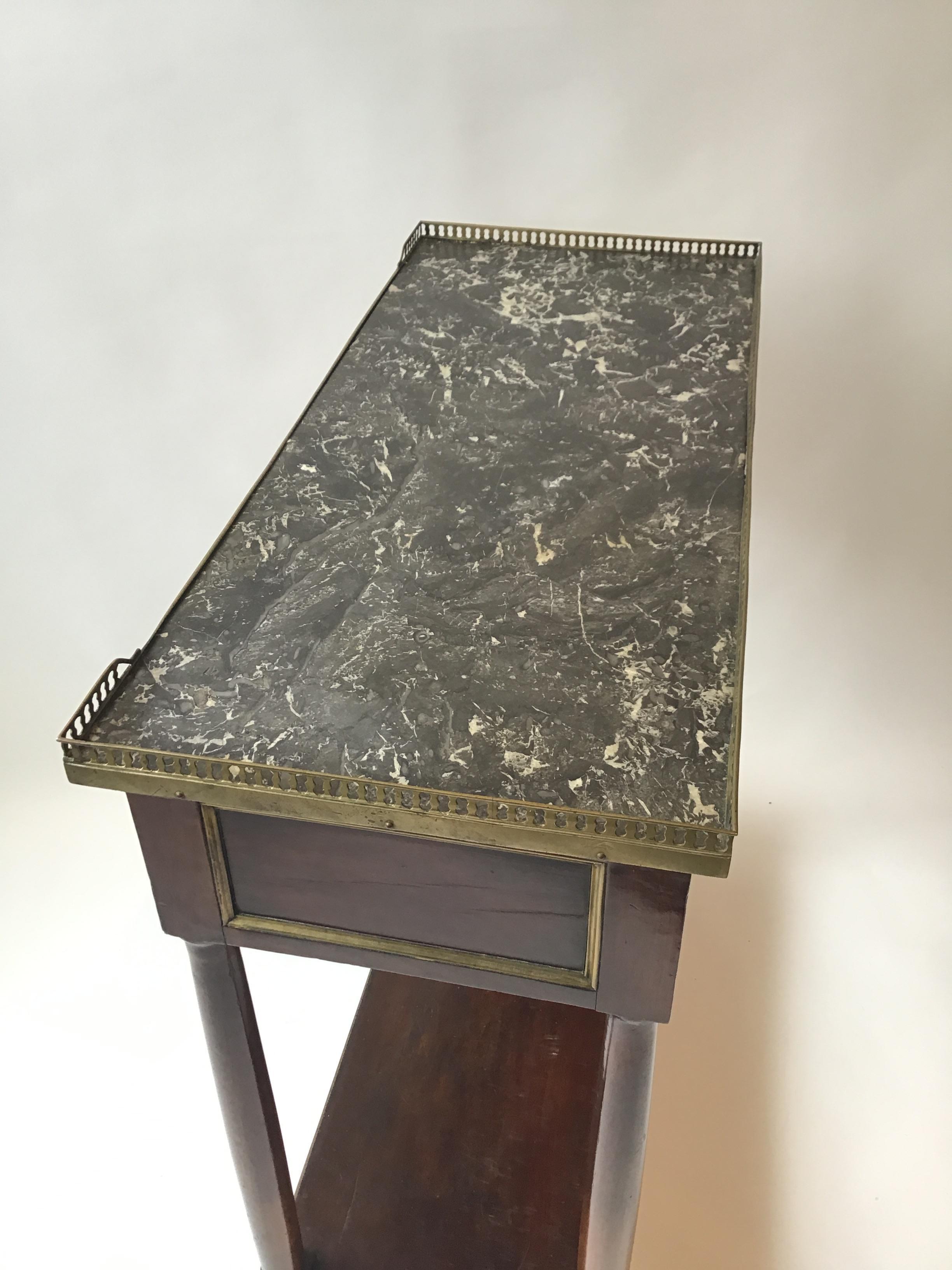 Small 1880s French Regency Marble Top Console 1
