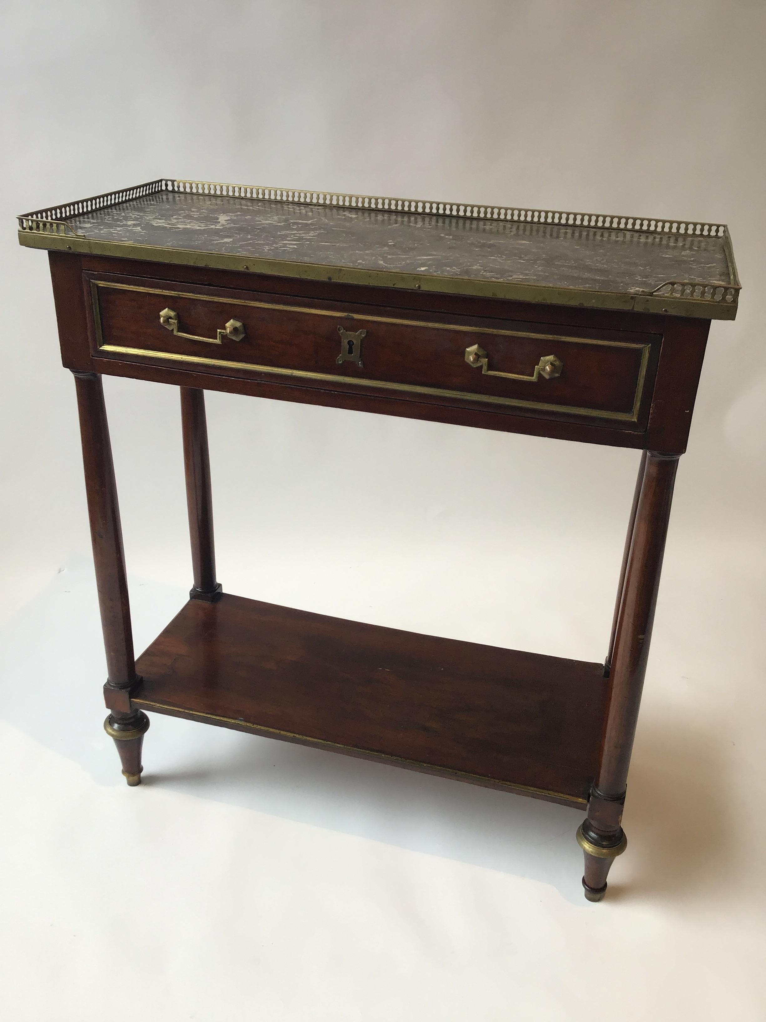 Small 1880s French Regency Marble Top Console 4