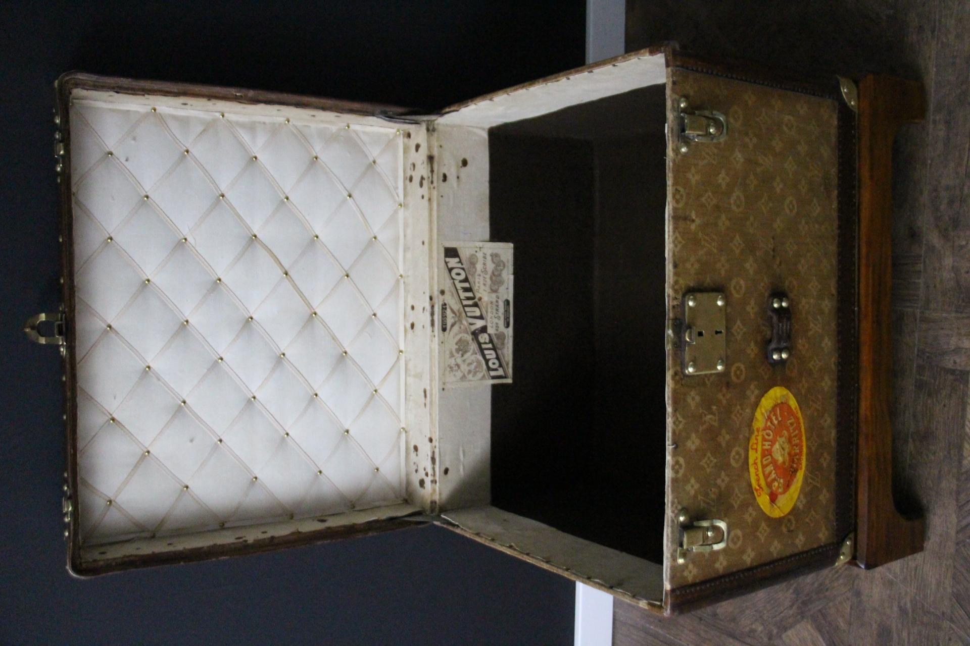 Small 1890's Louis Vuitton Monogram Steamer Trunk, Vuitton Trunk in Woven Canvas 9