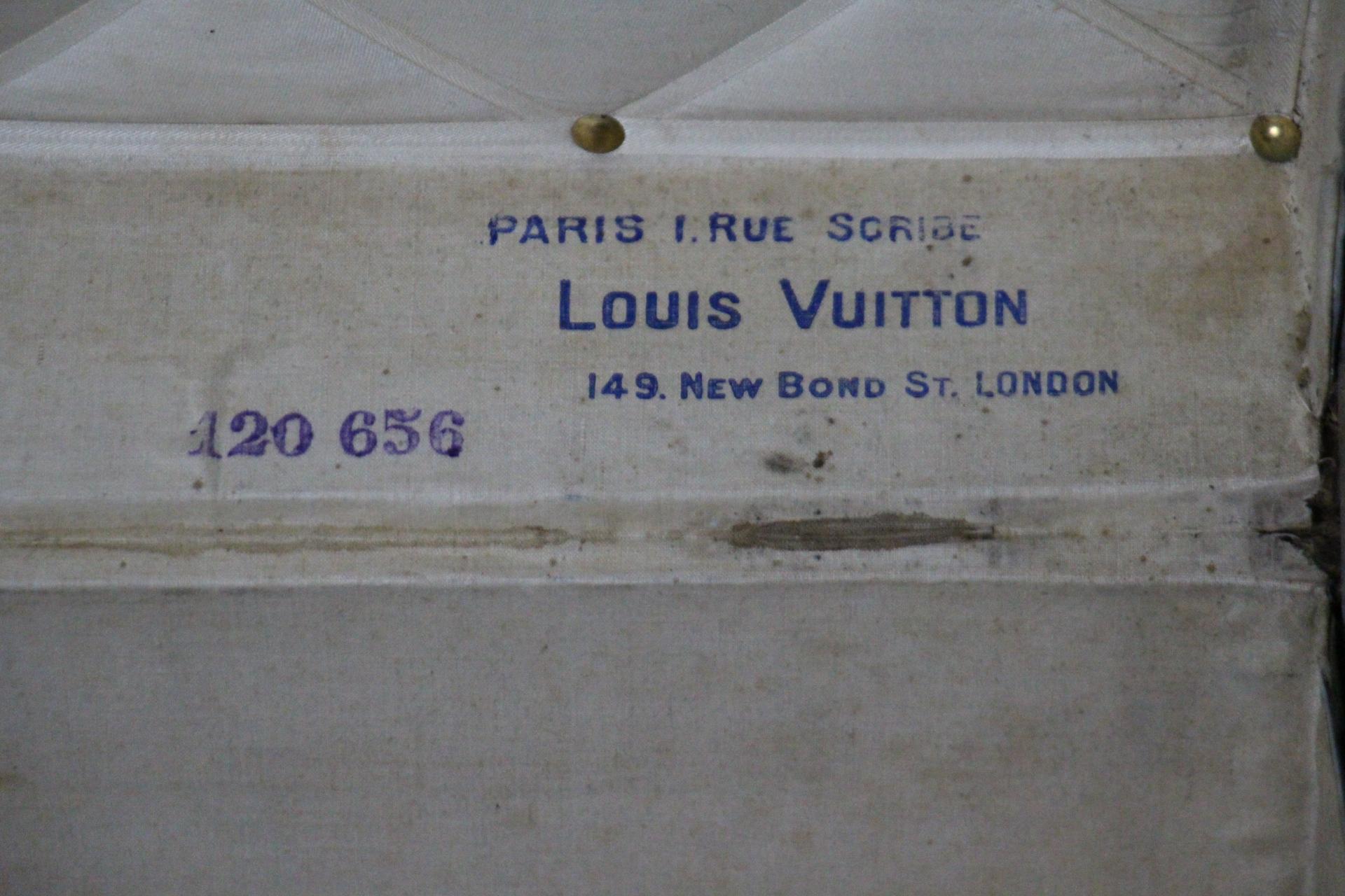 Petite malle à vapeur Louis Vuitton des années 1890, malle à vapeur Vuitton en toile tissée 11